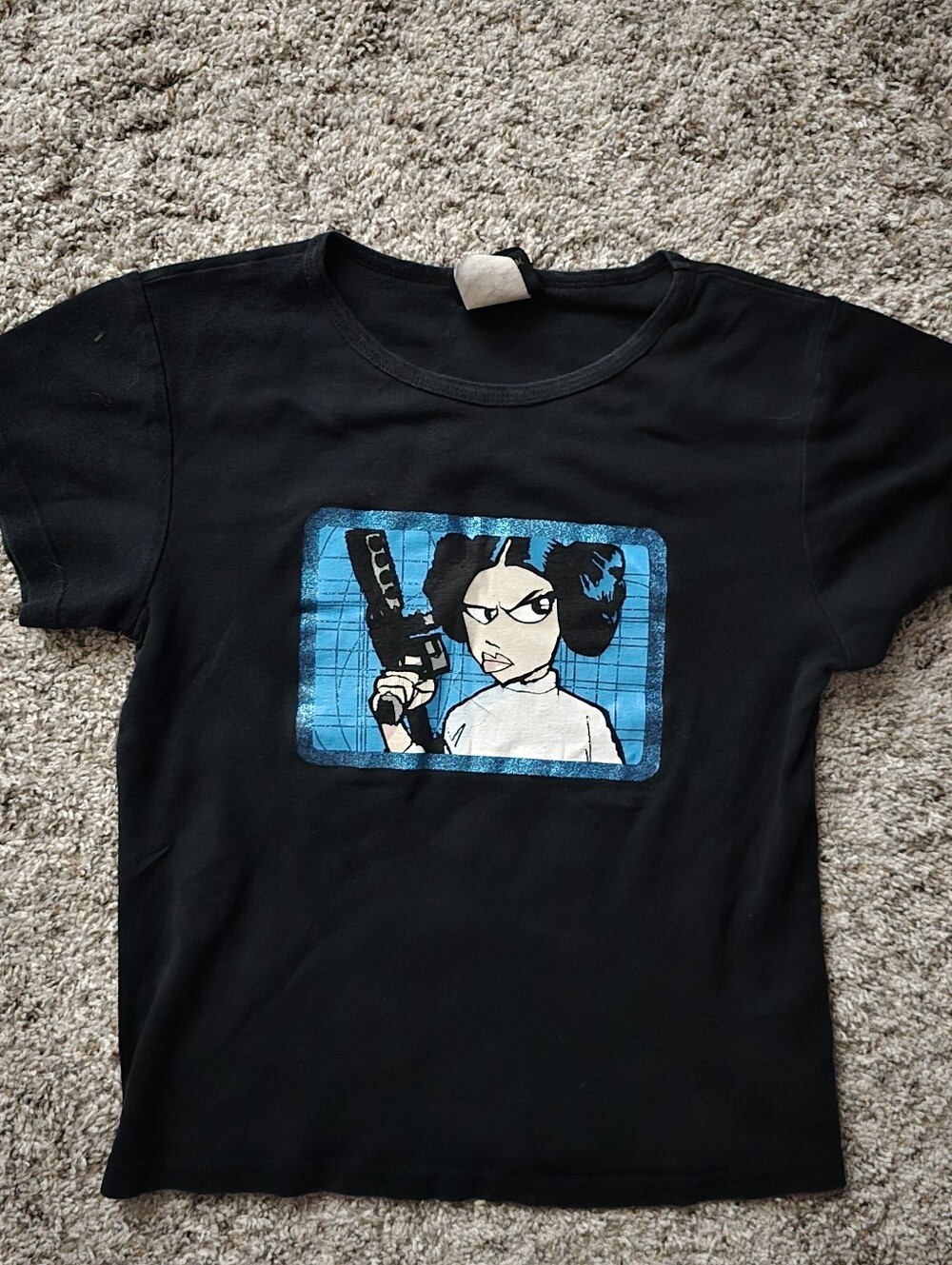 Vintage Y2K Hot Topic Star Wars Princess Leia Baby Tee Lucasfilm M 2002/2003